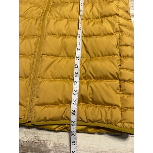 Lands' End Down Full Zip Puffer Vest Men's Large Tall LT Mustard Yellow Warm - Picture 7 of 7